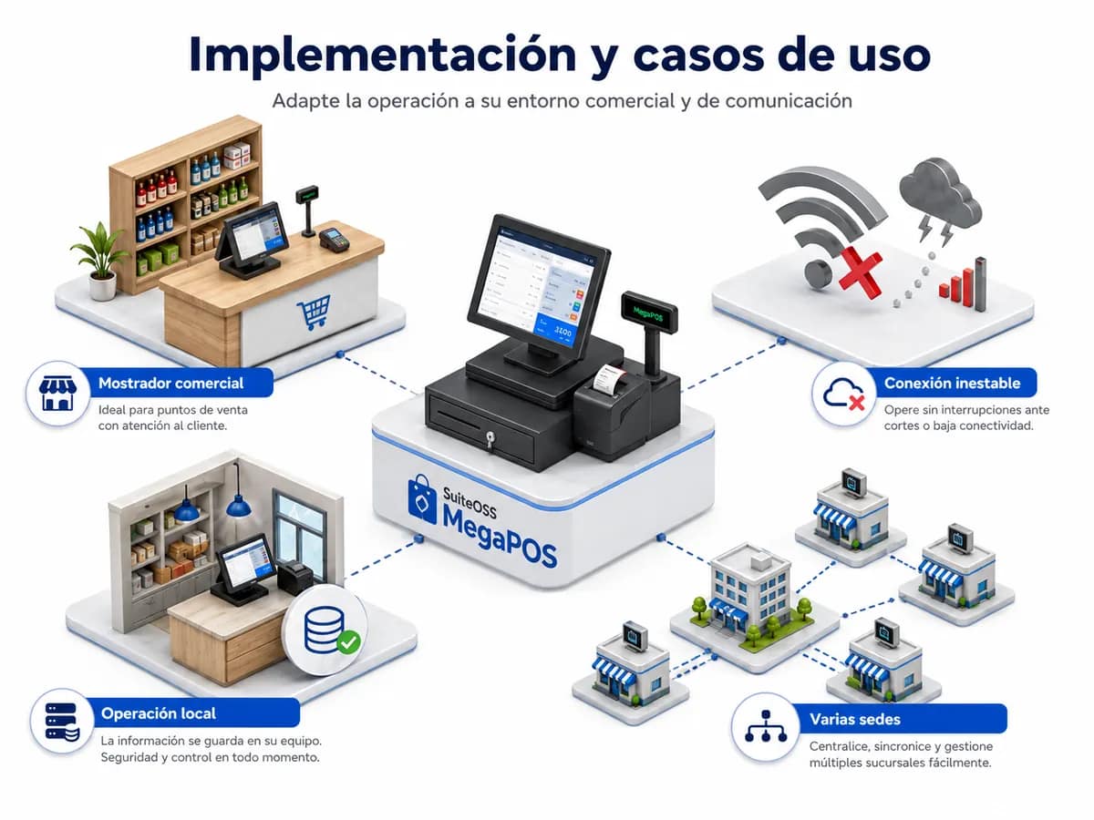 megapos implementacion y casos de uso