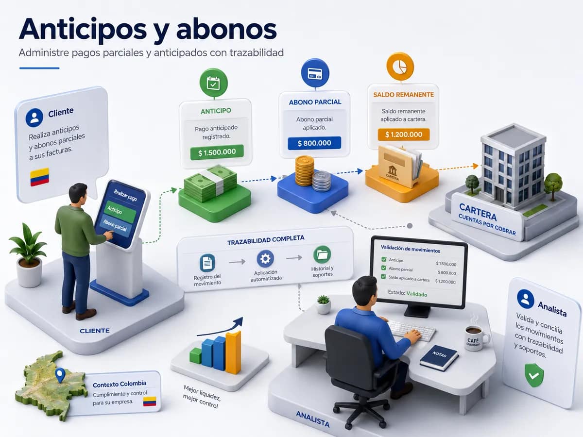 paymentplus cxc anticipos y abonos
