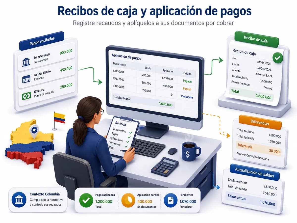 paymentplus cxc recibos de caja y aplicacion de pagos