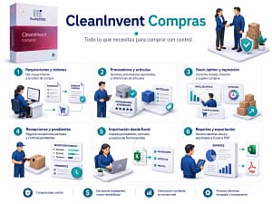 cleaninvent compras funcionalidades principales
