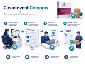 cleaninvent compras requerimiento a orden