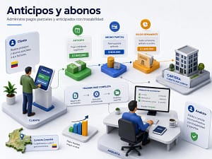 paymentplus cxc anticipos y abonos
